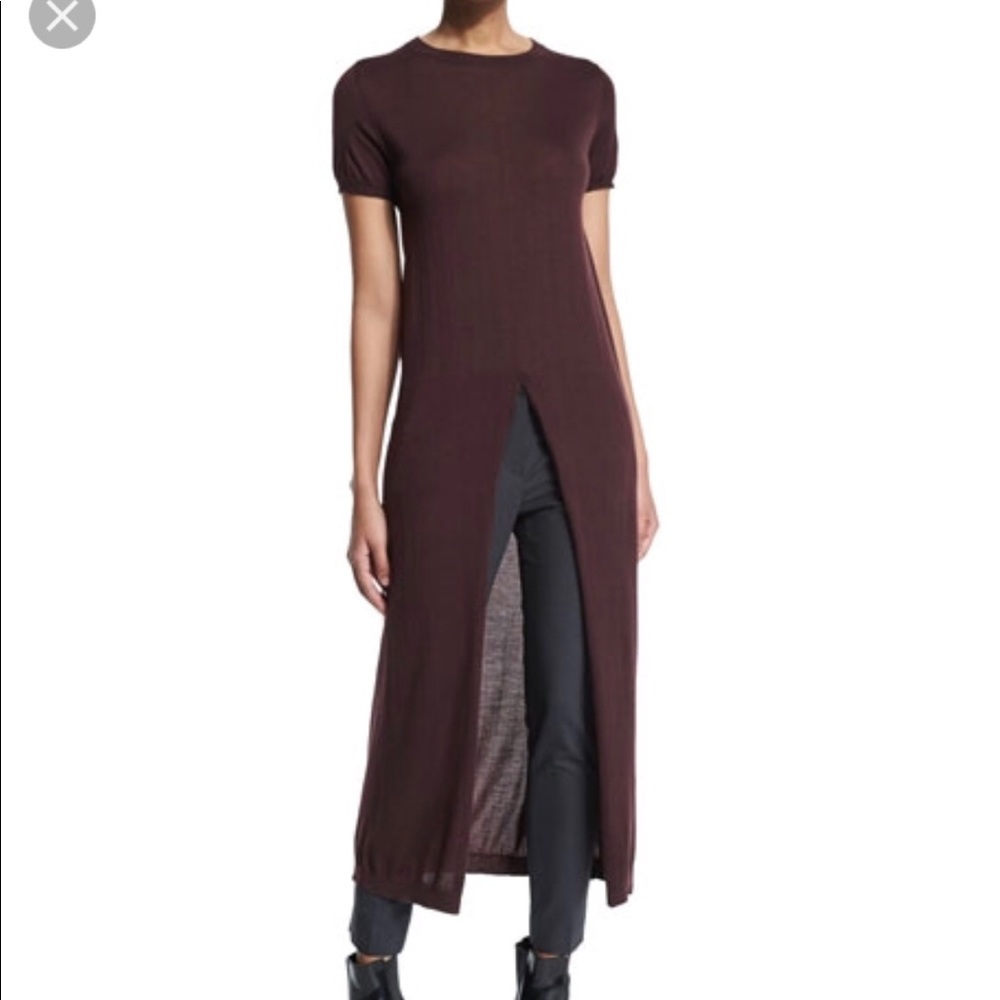 Brunello Cucinelli Burgundy Tunic with Front Slit